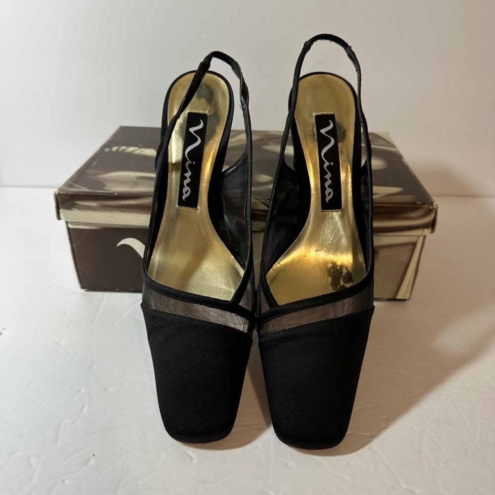 Nina Women's Chenille-LS Slip On Square Toe Pumps Heel Sandals Shoes SZ 8M - Picture 3 of 8